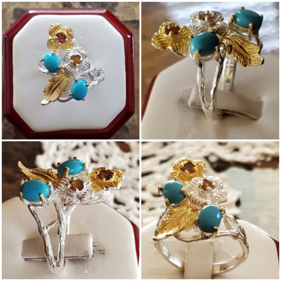 Genuine Sleeping Beauty Turquoise Ring Size 9 - Picture 3 of 8